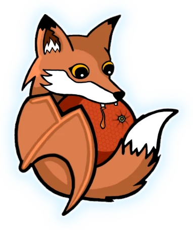 The Vulpecula Games logo: a cartoon fox with folded bat wings.